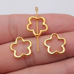 WYSIWYG 20pcs 16x16mm Flower Charms Small Holes Flower Charm Bead Hollow Flower Charms Beads For Jewelry Making