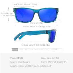 KDEAM Exclusive Sunglasses Polarized for Men and Women Surfing Hiking Sports Sun Glasses New Translucent Blue of KD505 CE