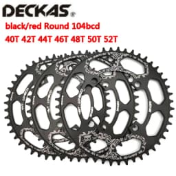 DECKAS Round 104BCD 40/42/44/46/48/50/52 T Getande Mountain Bicycle Wiel MTB Bike for 8-12 Speed Crankset Aluminum Chainring