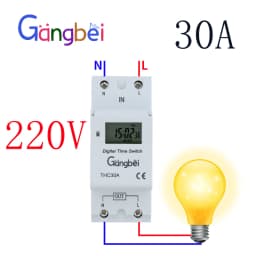 Weekly 7 Days Programmable Digital TIME SWITCH Relay Timer Control AC 220V 230V 110V DC24V 12V THC30 30A Din Rail Mount