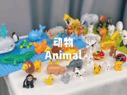 Big Building Blocks Accessories Farm Animals Zoo Compatible with duplos Cat Pig Dog Rabbit Monkey Hippo Sheep Children Toys Gift