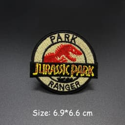 Jurassic Park Patch Embroidered Patches For Clothing Dinosaur Patch Iron on Patches DIY On Clothes Sticker Badge