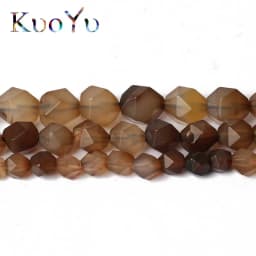 Wholesale Faceted Coffee Brown Agates Beads Natural Stone Loose Beads For Making Jewelry 15" 6/8/10 MM DIY Bracelet Necklace