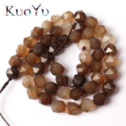 Wholesale Faceted Coffee Brown Agates Beads Natural Stone Loose Beads For Making Jewelry 15" 6/8/10 MM DIY Bracelet Necklace
