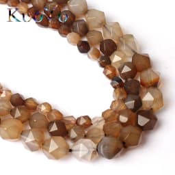 Wholesale Faceted Coffee Brown Agates Beads Natural Stone Loose Beads For Making Jewelry 15" 6/8/10 MM DIY Bracelet Necklace