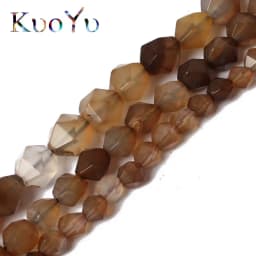 Wholesale Faceted Coffee Brown Agates Beads Natural Stone Loose Beads For Making Jewelry 15" 6/8/10 MM DIY Bracelet Necklace