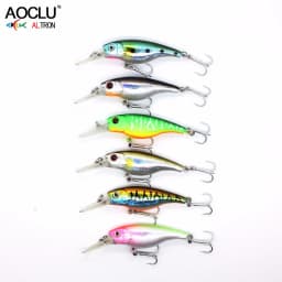AOCLU Floating Wobbler Jerkbait 40mm 2.5g Diving 0.8m Deep Small Minnow Shad Crank Lure Bass Trout Mackerel Boat Inshore Fishing