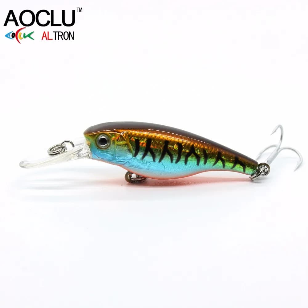 AOCLU Floating Wobbler Jerkbait 40mm 2.5g Diving 0.8m Deep Small Minnow Shad Crank Lure Bass Trout Mackerel Boat Inshore Fishing
