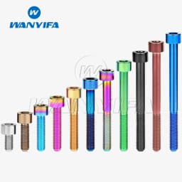 Wanyifa Titanium Bolt M5 x 10 12 16 18 20 23 25 30 35 40 45 50 55 60mm Allen Key Square Head Screw for Bicycle Stem Seatpost