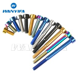 Wanyifa Titanium Bolt M5 x 10 12 16 18 20 23 25 30 35 40 45 50 55 60mm Allen Key Square Head Screw for Bicycle Stem Seatpost