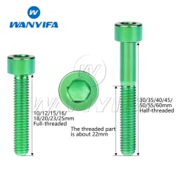 Wanyifa Titanium Bolt M5 x 10 12 16 18 20 23 25 30 35 40 45 50 55 60mm Allen Key Square Head Screw for Bicycle Stem Seatpost