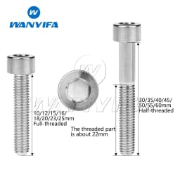Wanyifa Titanium Bolt M5 x 10 12 16 18 20 23 25 30 35 40 45 50 55 60mm Allen Key Square Head Screw for Bicycle Stem Seatpost