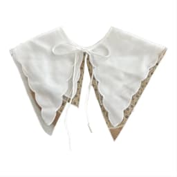 Women Sweet Girls Detachable Collar Shawl Elegant Hollow Out Embroidery Floral Lace Scarf Lace-Up Capelet