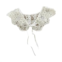 Women Sweet Girls Detachable Collar Shawl Elegant Hollow Out Embroidery Floral Lace Scarf Lace-Up Capelet