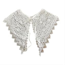 Women Sweet Girls Detachable Collar Shawl Elegant Hollow Out Embroidery Floral Lace Scarf Lace-Up Capelet
