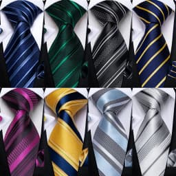 New Formal Ties Classic Blue Striped Necktie Handkerchief Cufflinks Gift For Men Wedding Tie Cravate Gravatas
