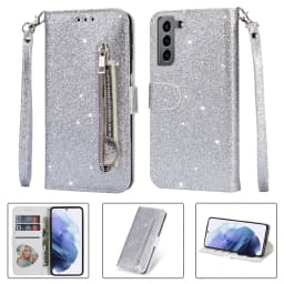 Fashion Glitter Wallet Card Slots Flip Leather Case For Samsung Galaxy S26 Ultra S25 Plus S24 FE S23 A16 A17 A36 A37 A55 A56 A57