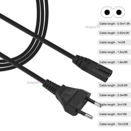 0.5m/1m/1.5m/3m/5m/10m Power Extension Cord EU Notebook AC Cable IEC C7 Power Cable For Radio Speaker TCL Apple LG TV Sony PS