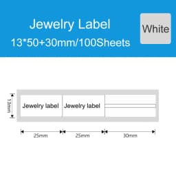 DETONGER 2 Rolls Adhesive Thermal Label Paper Jewelry Price Tag with Free App Template Sticker Paper Self-anhensive Labels