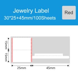 DETONGER 2 Rolls Adhesive Thermal Label Paper Jewelry Price Tag with Free App Template Sticker Paper Self-anhensive Labels