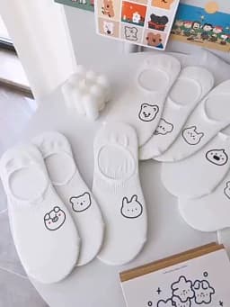 10 pieces = 5 Pairs/lot Rabbit Cow Heart Animal socks Cotton Casual Warm Women Streetwear Cute Funny Socks Short Happy Ankle