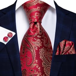 Hi-Tie White Red Striped Paisley Solid Wedding Tie For Men Design Mens Necktie Hanky Cufflink Business Party Dropshipping