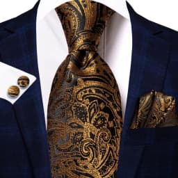 Hi-Tie Orange Solid Paisley Men's Tie Set Silk Wedding Tie For Men New Fashion Designer Quality Hanky Cufflinks Set Dropshipping