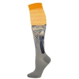 Novelty Funny Compression Socks Men Women Happy Oil Painting Shouting Mona Lisa Smile Hip Hop Nursing Compression Sock Popsocket