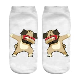 New Funny 3D Printed Happy Dancing Zebra Dog Licorne Cotton Socks Kawaii Women Cartoon Unicorn Puppy Short Ankle Sokken