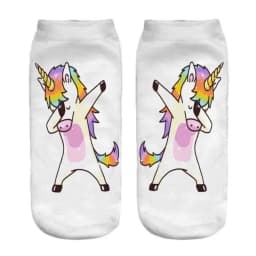 New Funny 3D Printed Happy Dancing Zebra Dog Licorne Cotton Socks Kawaii Women Cartoon Unicorn Puppy Short Ankle Sokken