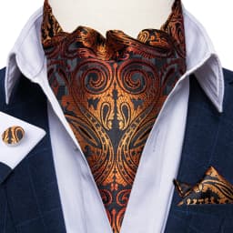 Jacquard Men Plaid Ascots Fashion Paisley Ties Wedding Formal Cravat Ascot British Gentleman Soft Polyester Luxury Gray Neck Tie