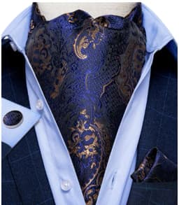 Jacquard Men Plaid Ascots Fashion Paisley Ties Wedding Formal Cravat Ascot British Gentleman Soft Polyester Luxury Gray Neck Tie