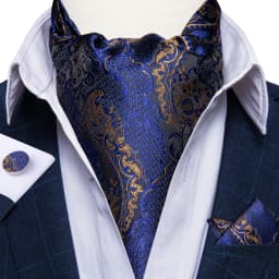 Jacquard Men Plaid Ascots Fashion Paisley Ties Wedding Formal Cravat Ascot British Gentleman Soft Polyester Luxury Gray Neck Tie