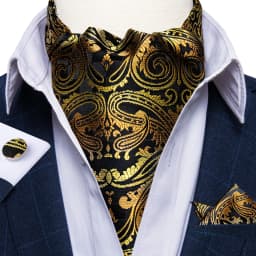 Jacquard Men Plaid Ascots Fashion Paisley Ties Wedding Formal Cravat Ascot British Gentleman Soft Polyester Luxury Gray Neck Tie