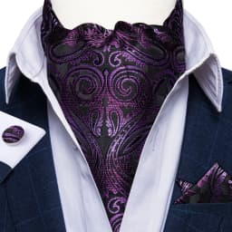 Jacquard Men Plaid Ascots Fashion Paisley Ties Wedding Formal Cravat Ascot British Gentleman Soft Polyester Luxury Gray Neck Tie