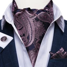 Jacquard Men Plaid Ascots Fashion Paisley Ties Wedding Formal Cravat Ascot British Gentleman Soft Polyester Luxury Gray Neck Tie