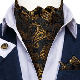 Jacquard Men Plaid Ascots Fashion Paisley Ties Wedding Formal Cravat Ascot British Gentleman Soft Polyester Luxury Gray Neck Tie