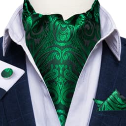 Jacquard Men Plaid Ascots Fashion Paisley Ties Wedding Formal Cravat Ascot British Gentleman Soft Polyester Luxury Gray Neck Tie