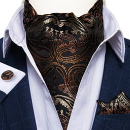 Jacquard Men Plaid Ascots Fashion Paisley Ties Wedding Formal Cravat Ascot British Gentleman Soft Polyester Luxury Gray Neck Tie
