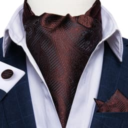 Jacquard Men Plaid Ascots Fashion Paisley Ties Wedding Formal Cravat Ascot British Gentleman Soft Polyester Luxury Gray Neck Tie
