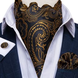 Jacquard Men Plaid Ascots Fashion Paisley Ties Wedding Formal Cravat Ascot British Gentleman Soft Polyester Luxury Gray Neck Tie