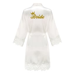 Bridesmaid Robes Rose Gold Bride Robe Wedding Bridesmaid Gift Satin Lace Robe Bridal Dressing Gown Bachelorette Party Pajamas