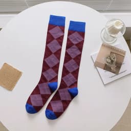 Calf socks European and American ins abstract art knee-length beautiful legs long combed cotton tide socks