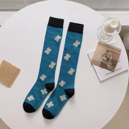 Calf socks European and American ins abstract art knee-length beautiful legs long combed cotton tide socks
