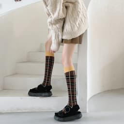 Calf socks European and American ins abstract art knee-length beautiful legs long combed cotton tide socks