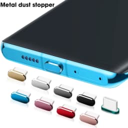 5-1PCS Metal Type-C Dust Plug USB Charging Port Protector Anti-dust Plug Cover Cap for Samsung Huawei Xiaomi Phone Dustplug Caps