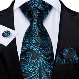 Fashion Paisley Men's Ties Gold Teal Green Black Tie For Men 8cm Business Wedding Accessories Cravat Gift For Men DiBanGu