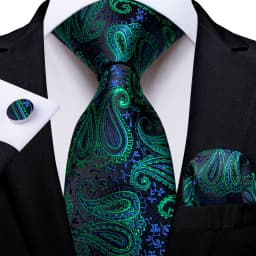 Fashion Paisley Men's Ties Gold Teal Green Black Tie For Men 8cm Business Wedding Accessories Cravat Gift For Men DiBanGu