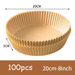 50Pcs Air Fryer Disposable Paper Non-Stick Airfryer Baking Papers Round Air-Fryer Paper Liners Paper Kitchen Accessories