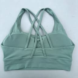 Solid Color Soft Cross Back Women Fitness Bra Tights Yoga Vest High Strength Shockproof Gym Sports Top Push Up With Chest Pad